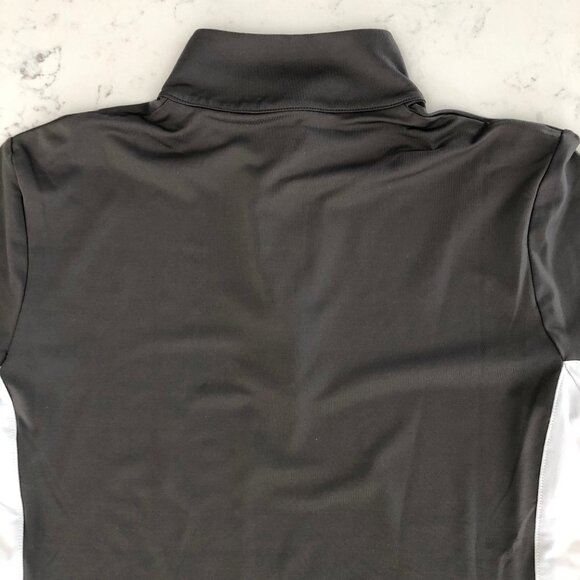 Maggie Lane Athletic Short Slv 1/4 Snap Hi Neck Golf Shirt Grey Wht Pink Sz S - Picture 6 of 10